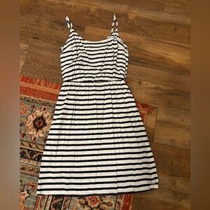 Old Navy A-line Cami Woven Navy Stripe Dress
